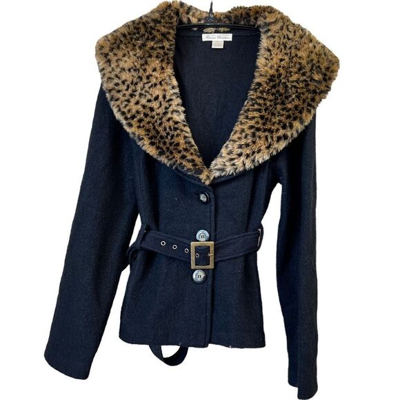 MARISA CHRISTINA 100% WOOL Cropped Tench Coat Jacket - Picture 1 of 8